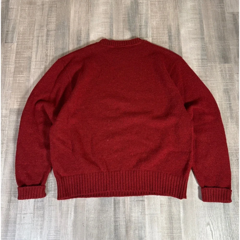 Vintage Jantzen Wool Sweater Red Raglan Knit Made in USA Size Large 60s Raglan